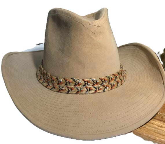 70\'s UNION Beige Tan SUEDE Boater Country RANCHER Cowgirl Hat EUVC OS Vintage | Accessories | 7s Union Beige Tan Suede Boater  main image 4