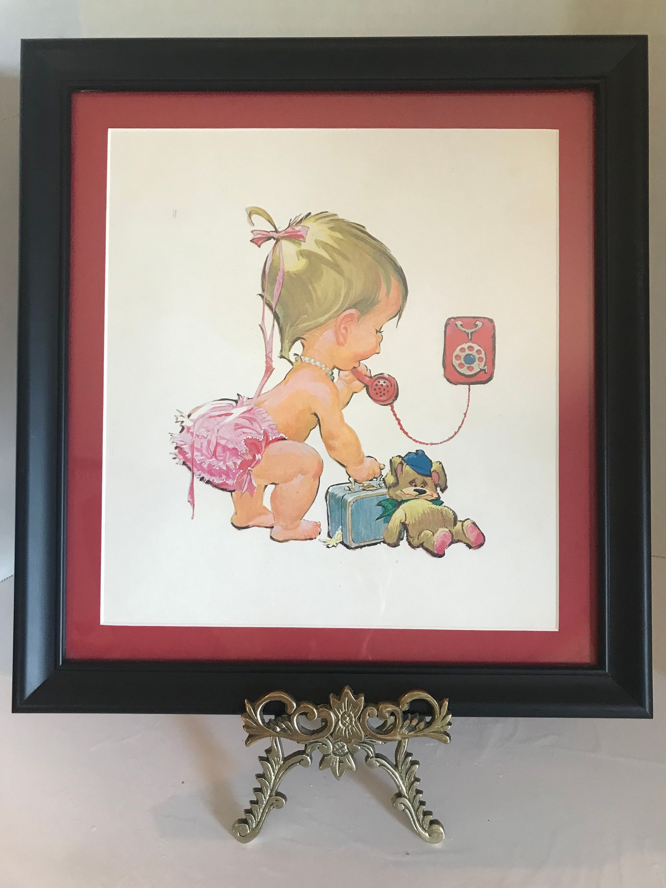 Vintage 1950s Pacific Bell Framed Print, Vtg Pacific Bell