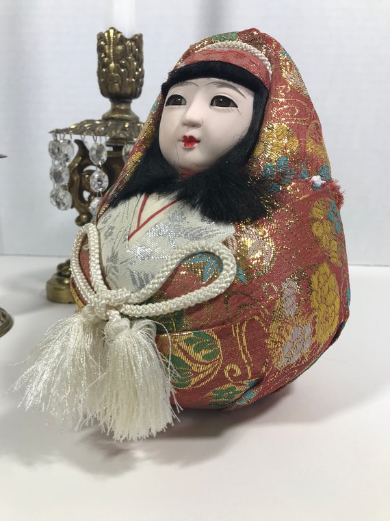 Vintage Japanese Hand Painted Egg Doll Vintage Chinoiserie Style Egg Shaped Doll Vintage MCM Egg Doll With Ceramic Hand Painted Face Etsy