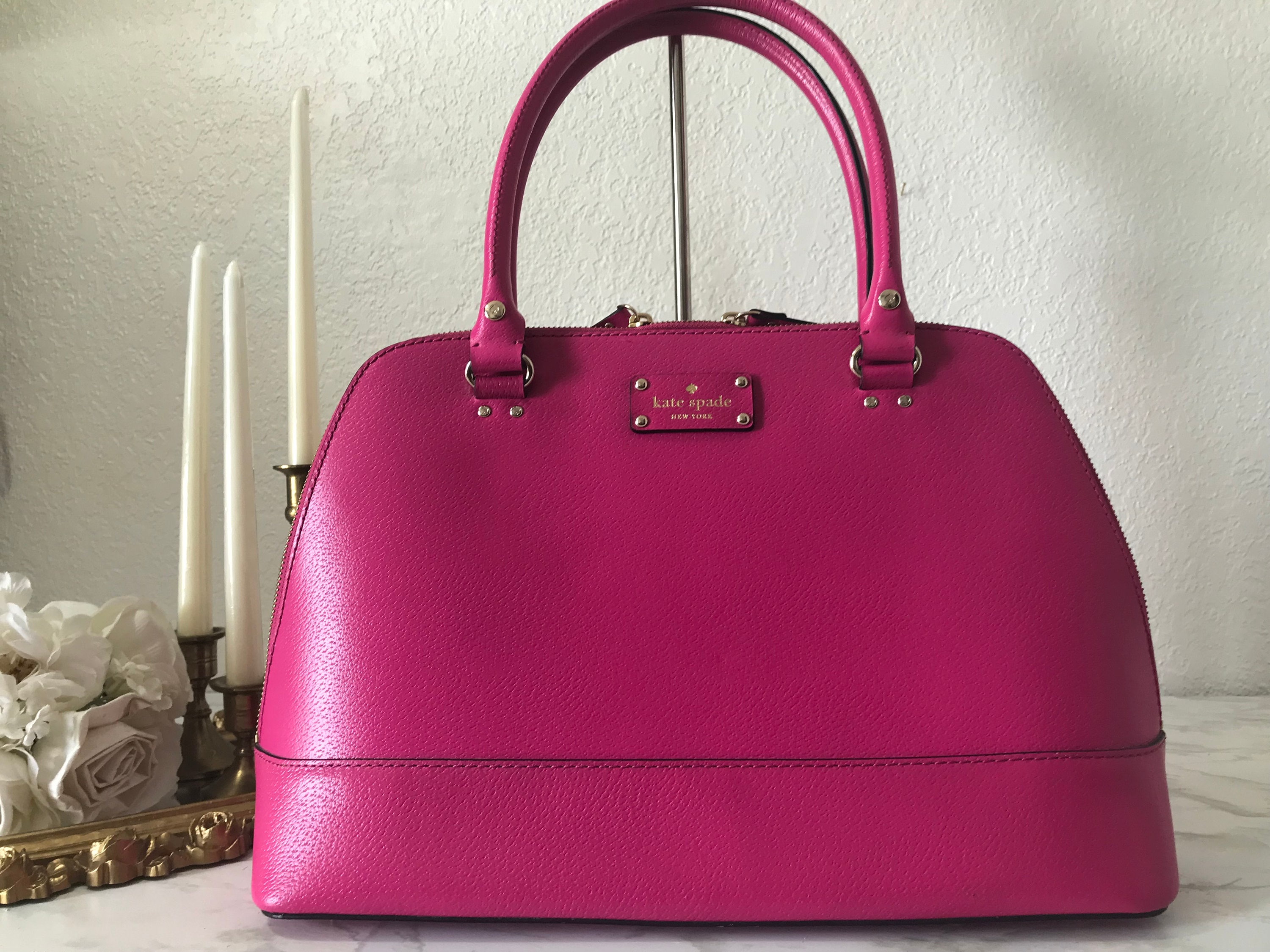 Kate Spade Pretty In Pink Leather Dome Shaped Crossbody Bag