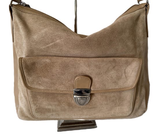 Talbots camel suede and leather structured handba… - image 4