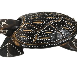 Vintage turtle trinket box, Vintage handcarved turtle ashtray, Vintage wooden turtle covered box, Vtg hand painted wooden turtle trinket box