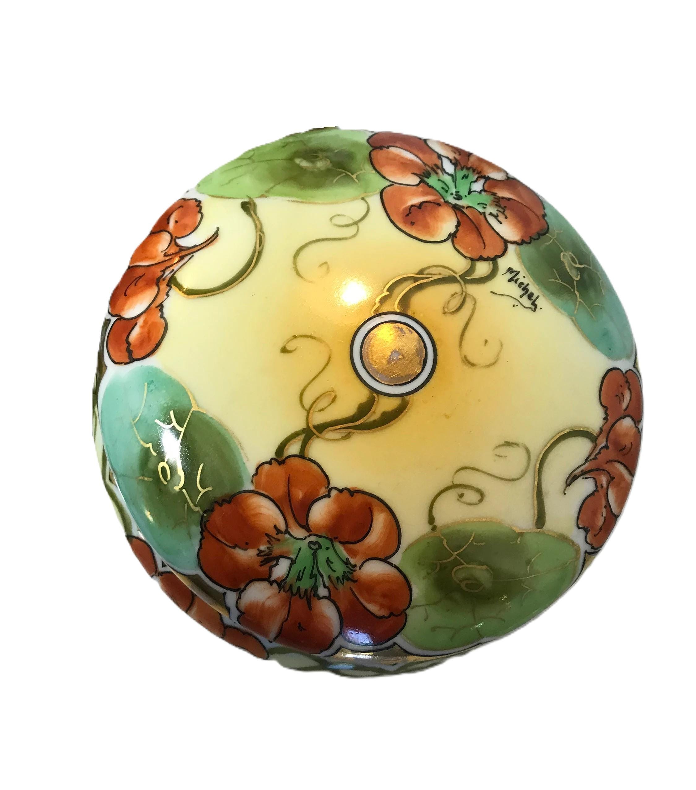 Vintage T & V Limoges France Porcelain Trinket Box, Signed