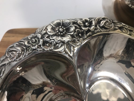 SEWACC Antique Silver Trinket Dish – Vintage Jewelry Holder Tray, Ring & Earring Stand, 4.5x3.1"
