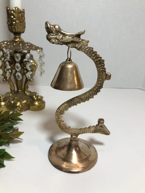 ドラゴン彫刻の金属製装飾ベル ドラゴン彫刻の金属製装飾ベル 【公式通販】
