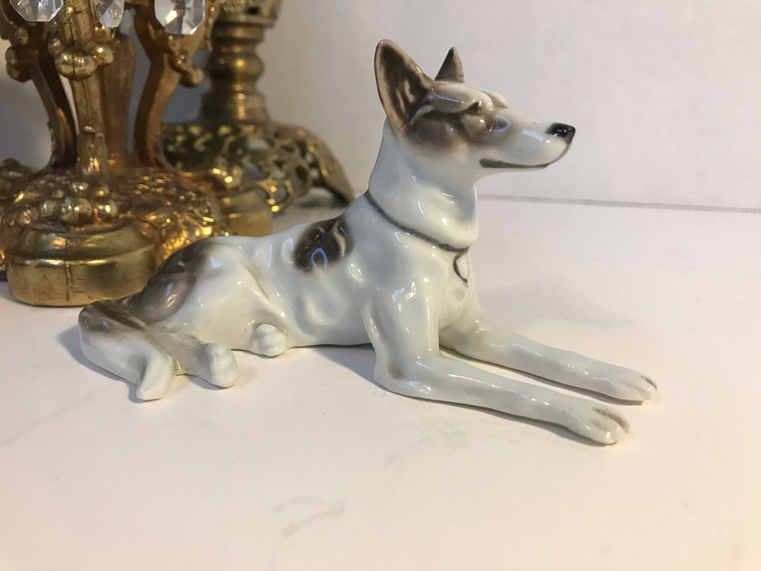 Vintage Porcelain Dog Figurine Whippet Dog Figurine German Etsy
