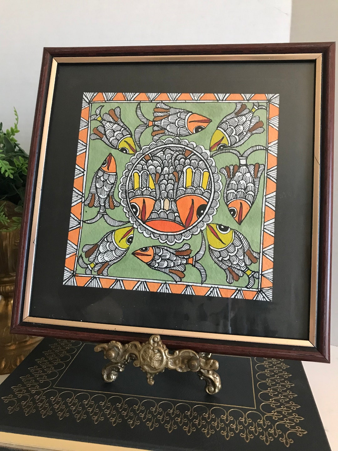 Sri Lanka Hand Painted 10x10 Wall Art, Sri Lanka Hand Painted Fish