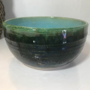 Vintage art pottery bowl, Drip glaze ceramic bowl, signed Leier, Signed multi color drip glaze vessel, Vtg studio pottery ceramic bowl