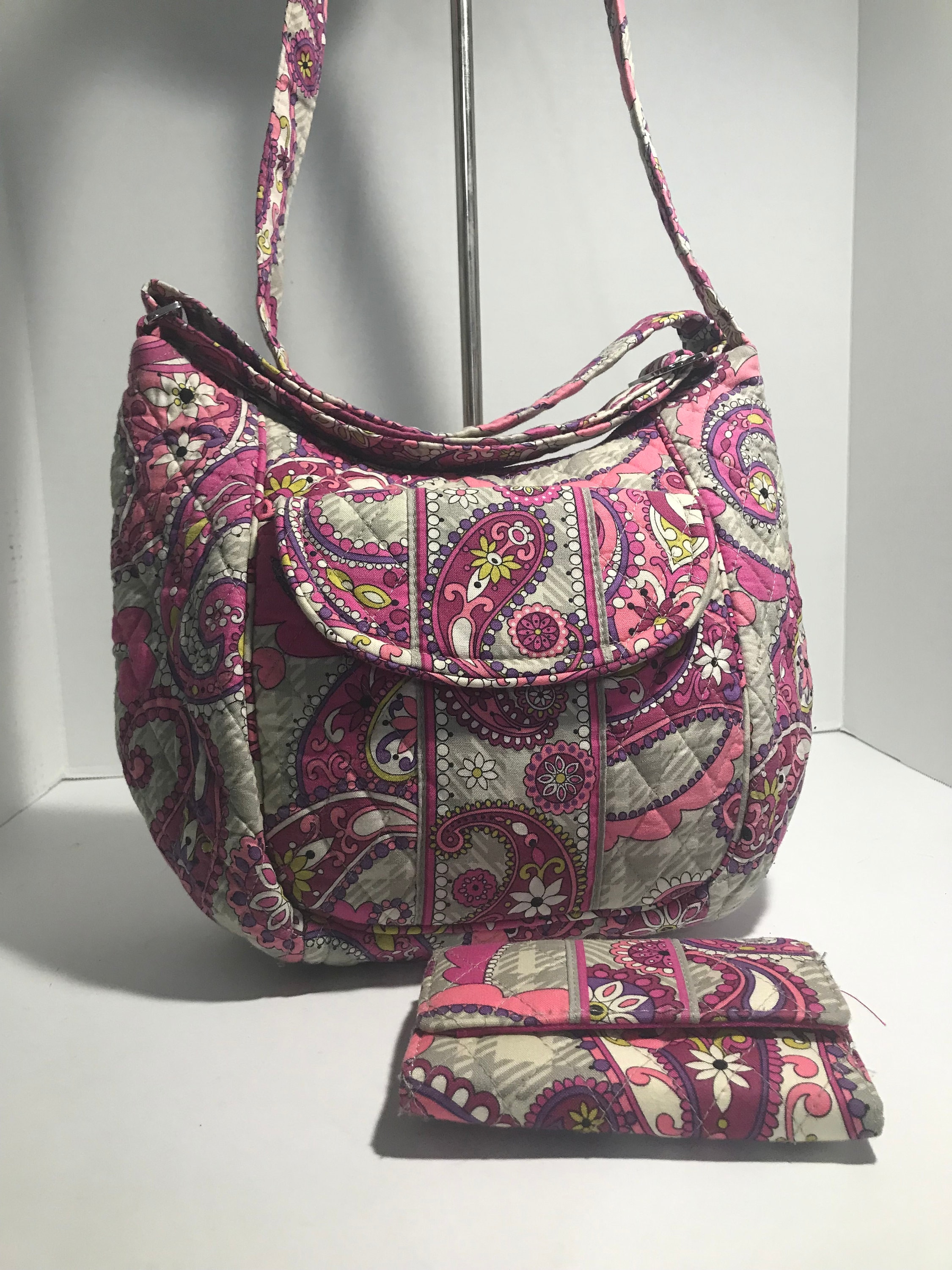 Vera Bradley Quilted Pink Paisley Purse and Wallet Set, Vera 