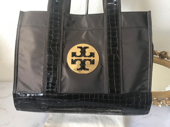 Buy Tory Burch Large Brown Nylon and Faux Croc Travel Bag Tory Online in  India - Etsy