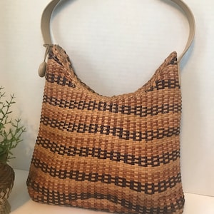 Vintage Monsac Original handbag, Monsac leather purse, Monsac woven leather handbag purse, Vintage woven leather purse, Vintage summer purse
