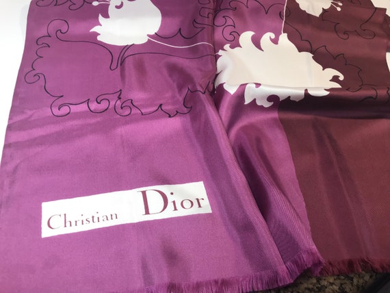 Christian Dior authentic vintage large silk scarf… - image 7