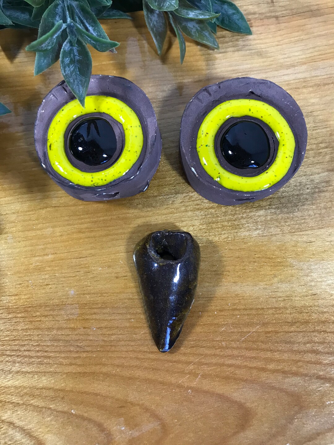 Vintage Ceramic Beads Vtg 1970s Ceramic Drip Glaze Owl Eyes Etsy