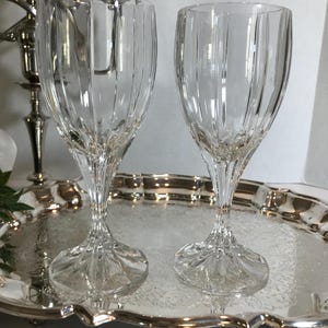 Vintage Cut Crystal Wine Glasses, Set of 2