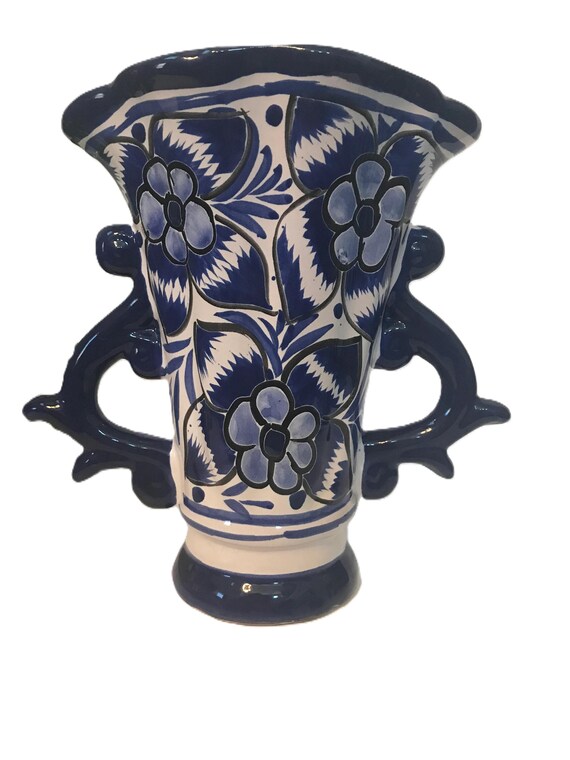Vase Vintage En Céramique Motif Floral - Couleur écru, Occasion Très Bon état - Décoration Rétro
