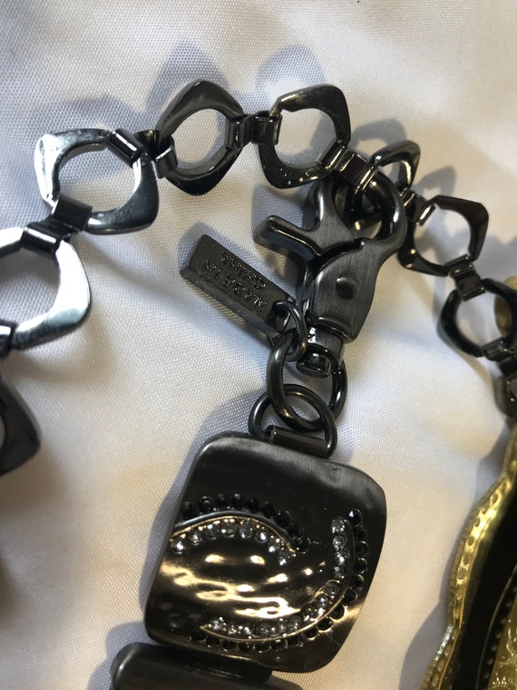 Ceinture Chico's En Cuir Véritable Avec Pierres Noires - Taille M - Occasion