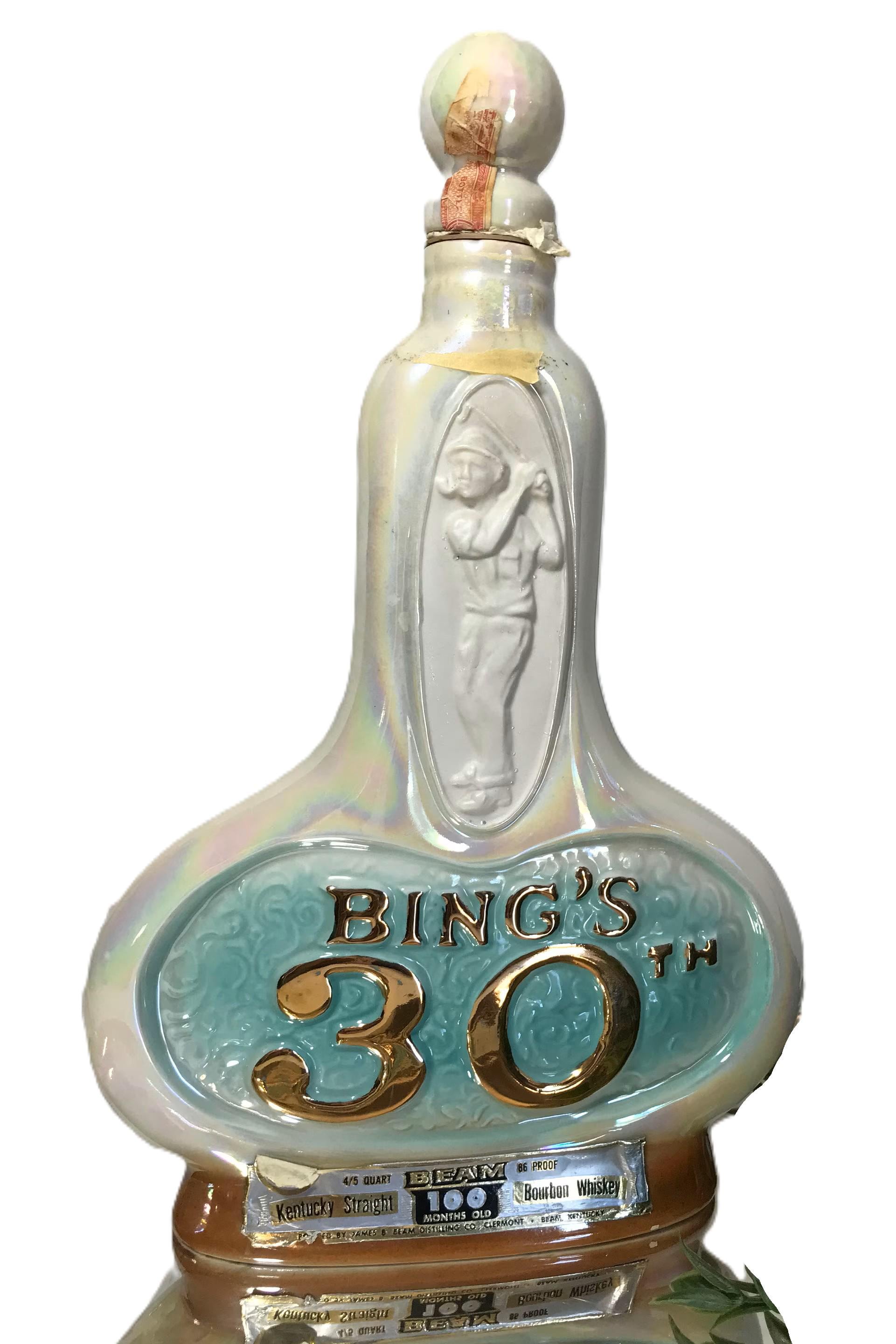 Vintage Bing Crosby 30th National Pro-am Jim Beam Ceramic Decanter