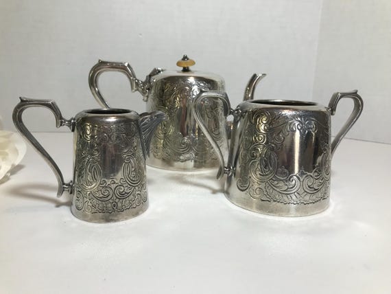 Vintage JH Potter Sheffield Silver Tea Set, Sheffield JH Potter