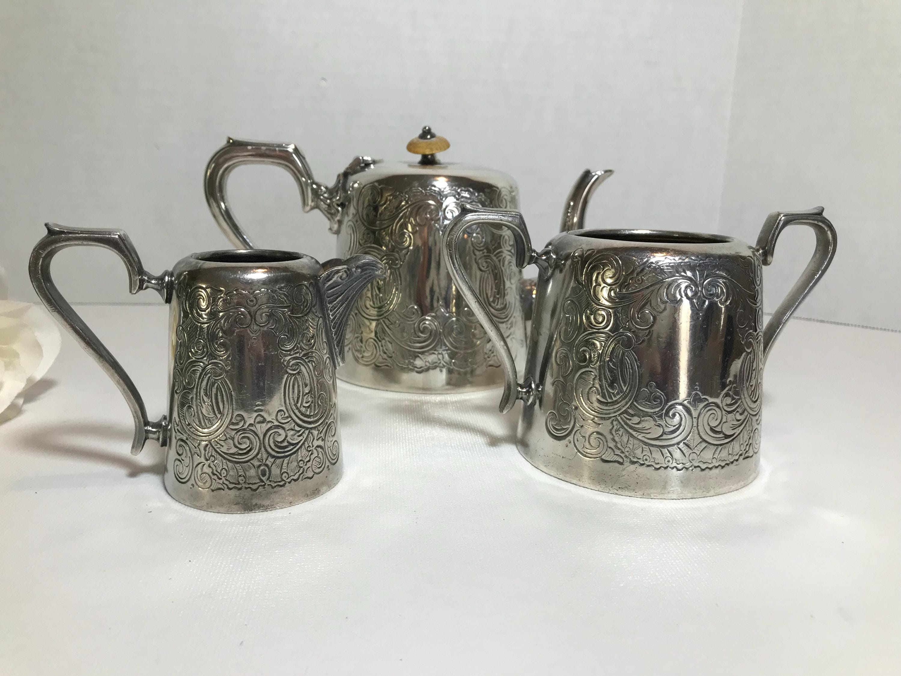 Vintage JH Potter Sheffield Silver Tea Set, Sheffield JH Potter