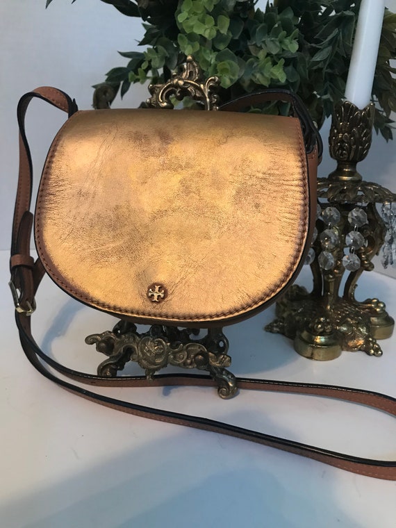 Tory Burch Gold Leather Oversized Dean Hobo Bag Purse Large Metallic -  Women's handbags