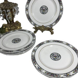 Platos vintage Royal Doulton Tavistock azules y blancos de 6,5". Plato de pan vintage Royal Doulton de porcelana fina con diseño Tavistock de 6,5".