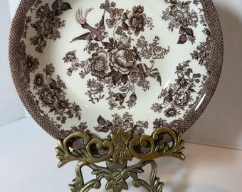Vintage Royal Stafford Brown Toile Bowl, 7" Transferware, Made in England