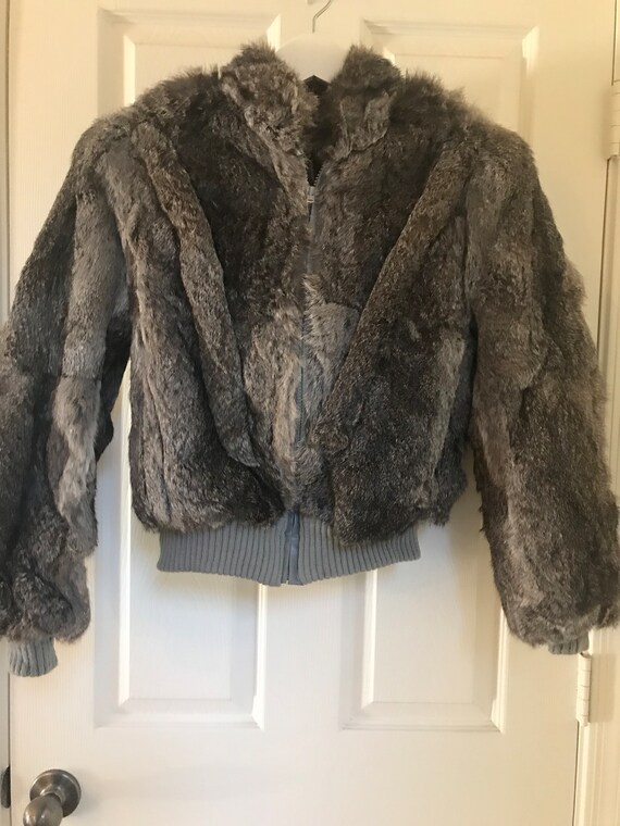 Vintage Rosenbach's Cropped Rabbit Fur Jacket, Size M