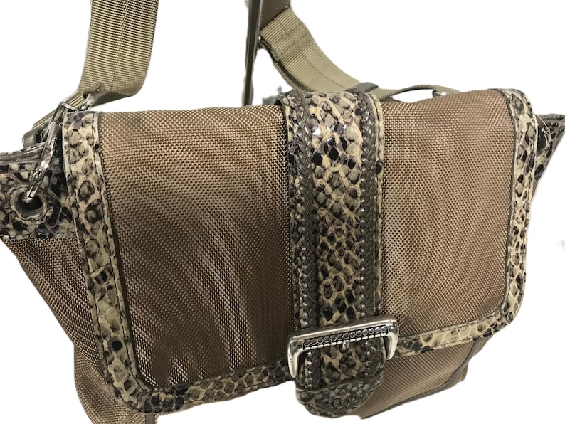 Bolso bandolera Brighton, bolso Brighton, bolso de lona de nailon Brighton, bolso bandolera de lona Brighton, bolso de mano de piel de serpiente Brighton imagen 5