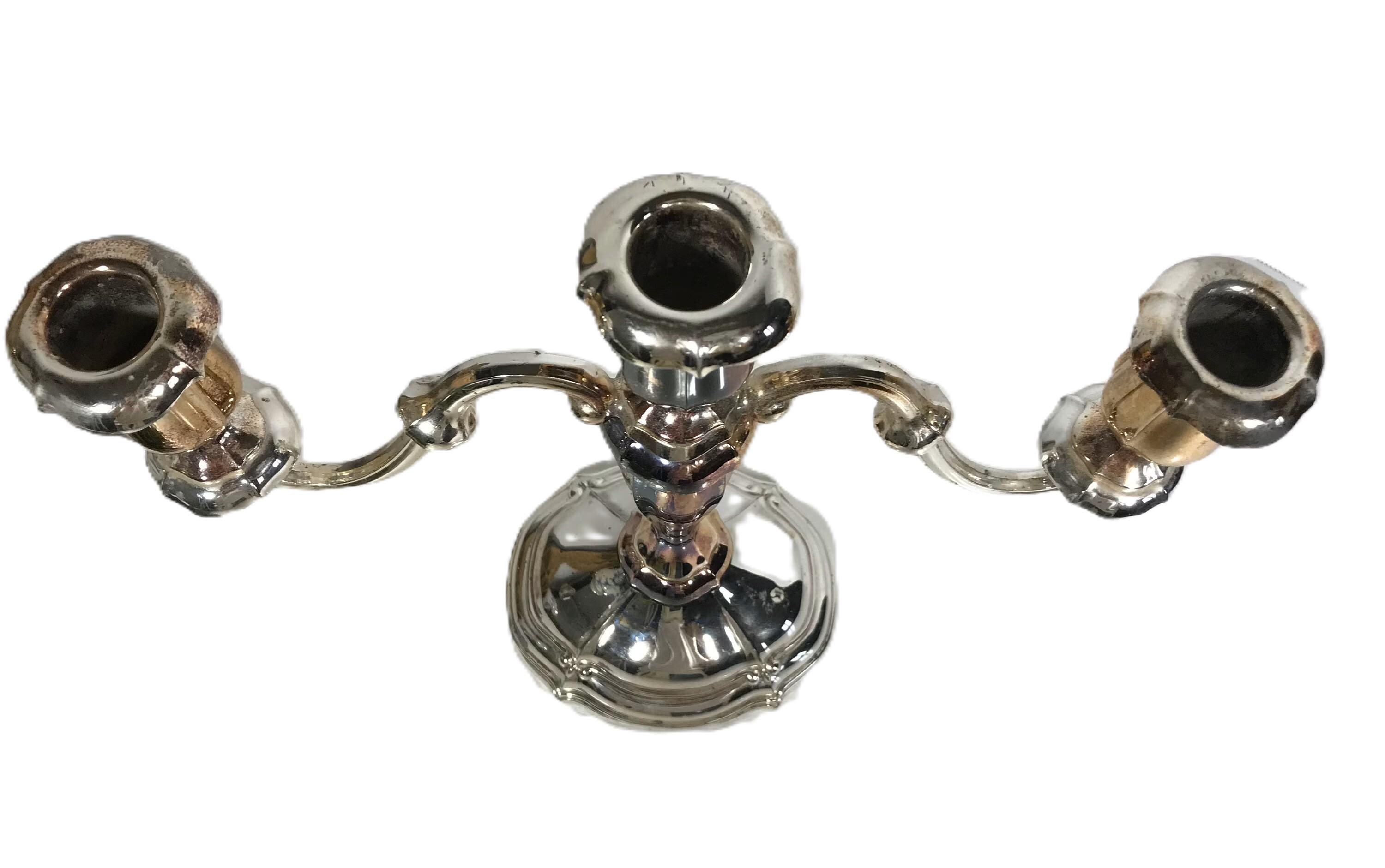 Vintage Oneida Japan Silver Plate Candelabra, Vintage Silverplate 