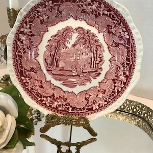 &quot;Mason&#39;s Ironstone rot Transferware Platte 8 &quot;, Mason&#39;s England &quot;&quot; Rot und Weiß Serviettentechnik&quot;
