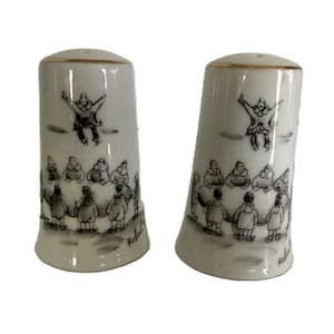 Vintage Robert Mayokok Decke Salz- und Pfefferstreuer werfen, signiert Alaska Inuit Art Set