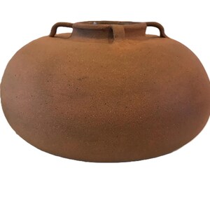 Jarrón único de cerámica AliRae, maceta estilo terracota de cerámica AliRae, jarrón de cerámica rústica de estudio, cerámica de terracota firmada