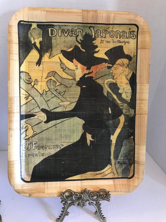 Plateau De Service / Déco En Bambou - Toulouse Lautrec - Scène Le DIVAN - SIF