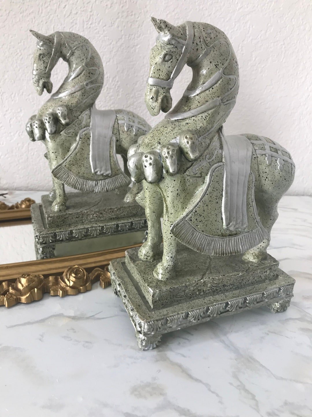 Vintage Mid Century Horse Statues, Grecian Horse Statue, Mcm Horse