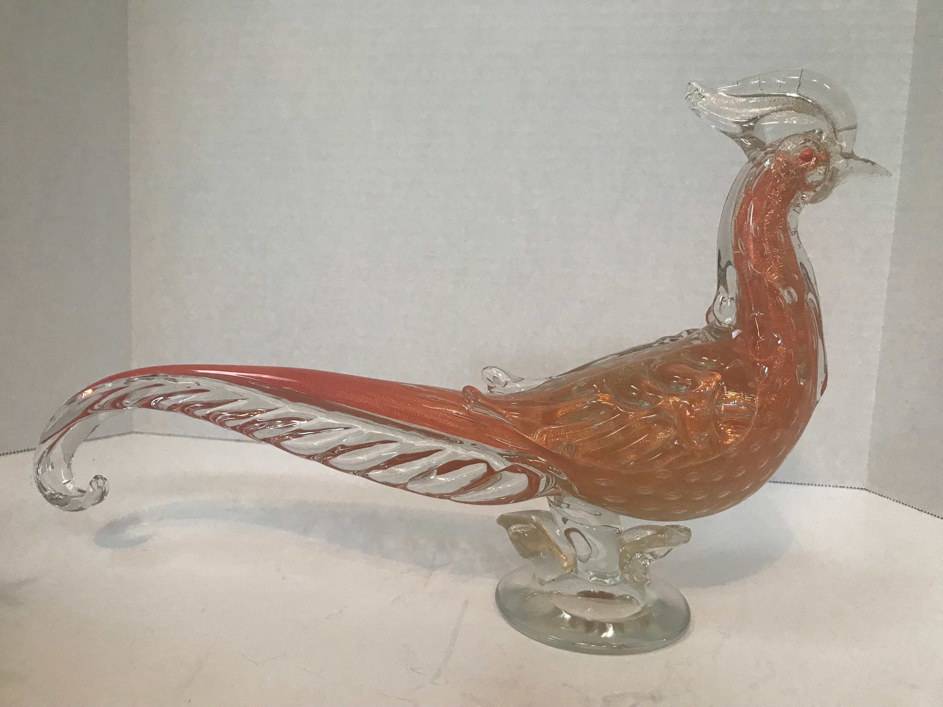 Murano Glass Tree with 4 Birds 21.5 Ht.