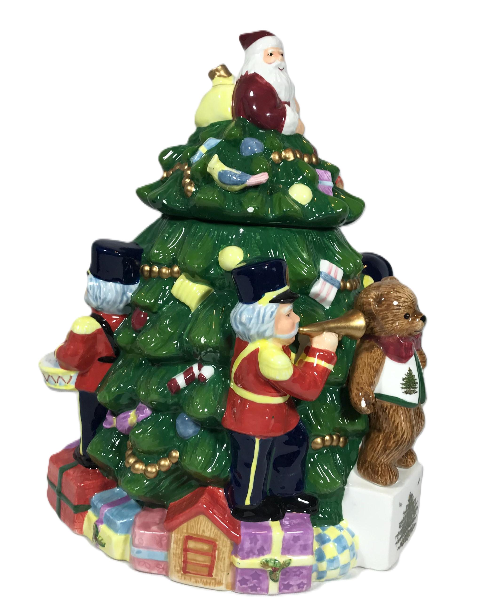 ヴィンテージのスポードクリスマスツリーとおもちゃ、大きなセラミック