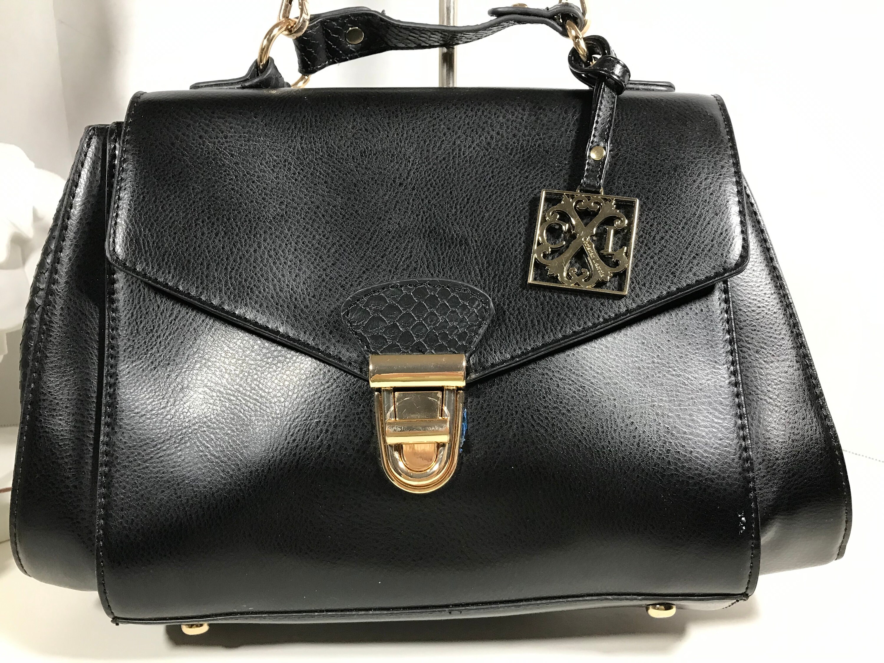 Vintage Christian Lacroix Black Handbag Purse Christian Lacroix Jackie O Style Vintage Purse Christian Lacroix Mod Handbag Gold HARDWARE