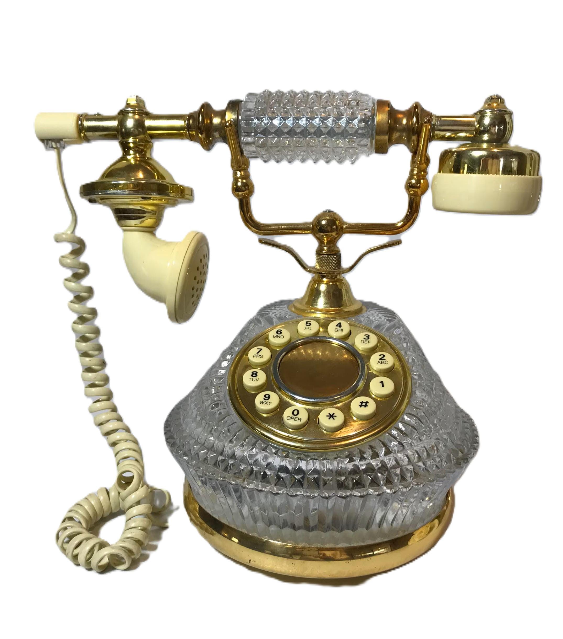 Vintage Godinger Elegant Crystal Telephone, Vintage Godinger