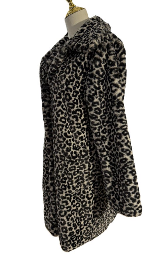 Ann Taylor Faux Fur Leopard Print Coat, Size S Pe… - image 9