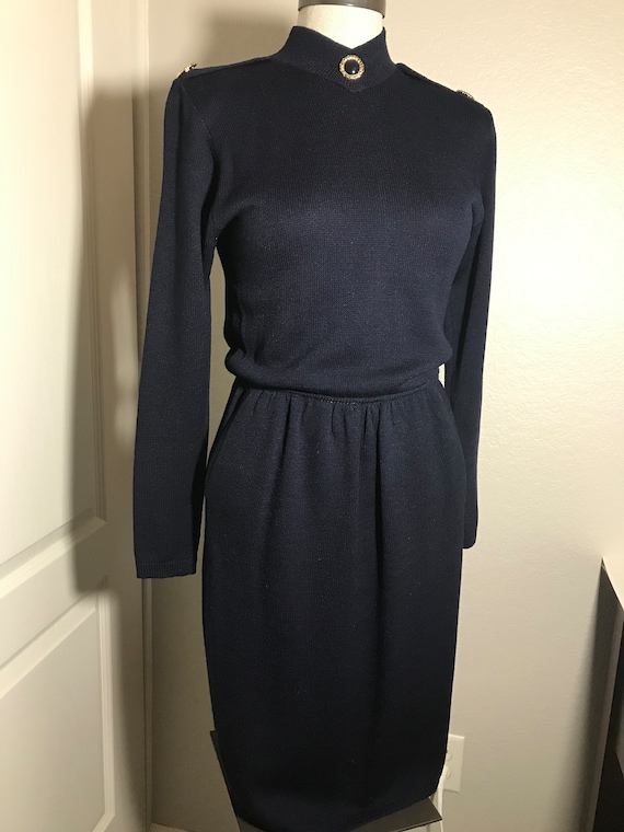 Vintage St. John dress Sz 4, St. John navy blue dr