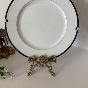Mikasa Midnight Dinner Plate – Discontinued 10.75&quot; White & Black Border Japan, Replacement Dinnerware, Modern Minimalist Plate