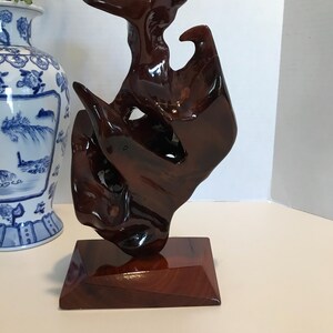 Reggie Medford Abstract Mahogany Sculpture, Organic Modern Wood