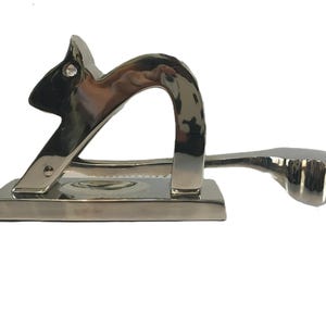 Metal chrome plated squirrel nutcracker, Crate & Barrel nutcracker, Modern nutcracker, holiday nutcracker