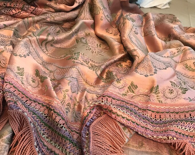Vintage Italian Wedding Bedspread, Hollywood Regency Vintage Pink