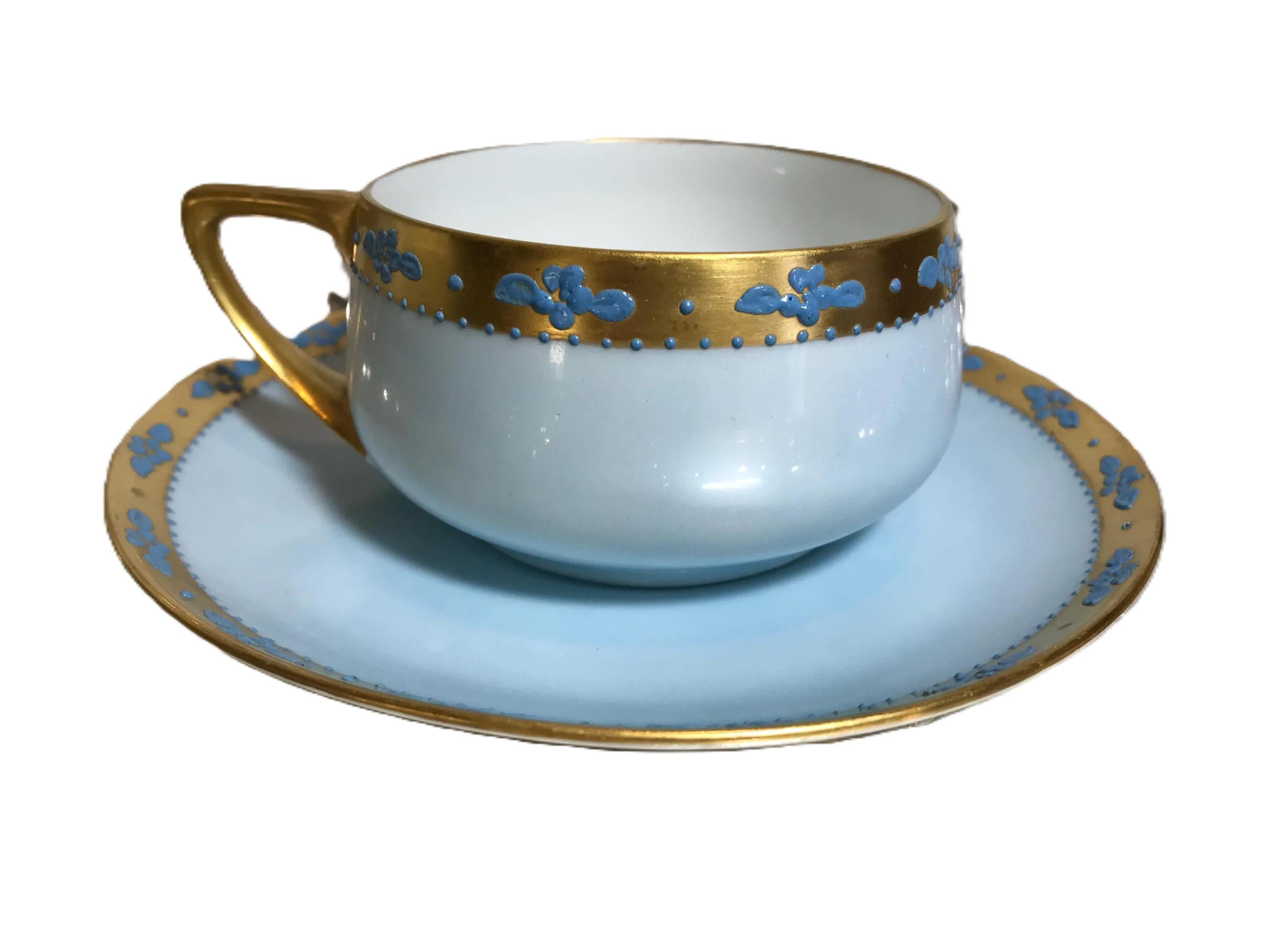 Vintage Rosenthal Selb Bavaria Donatello Blue and Gold Teacup and