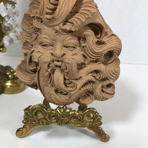 Vintage ceramic art pottery mask, Vintage terracotta Italian small mask wall decor, Terracotta ceramic wall art, figural ceramic wall decor