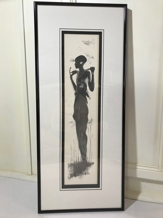 Vintage Jack Price Signed Art, Black and White Framed Wall Art