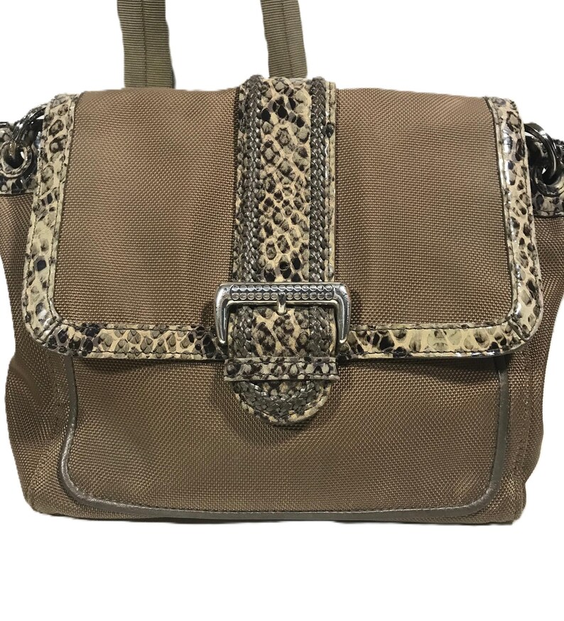 Bolso bandolera Brighton, bolso Brighton, bolso de lona de nailon Brighton, bolso bandolera de lona Brighton, bolso de mano de piel de serpiente Brighton imagen 7