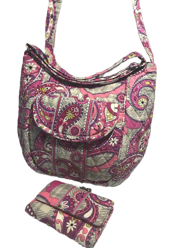 Vera Bradley quilted pink paisley purse and wallet set, Vera Bradley purse, Vera Bradley wallet, Vera Bradley pink purse