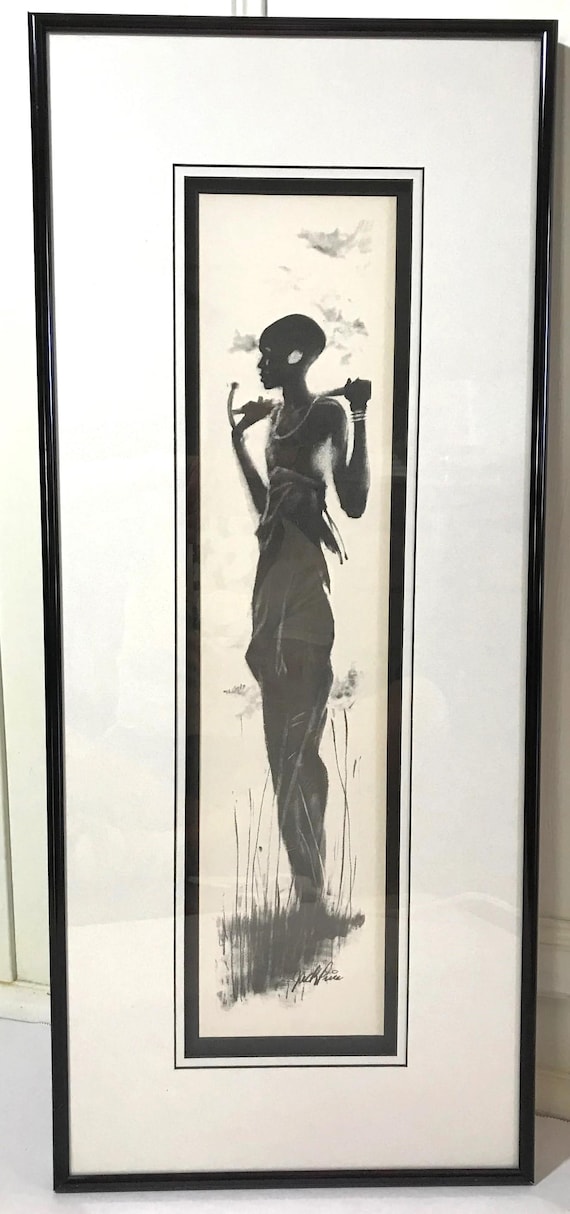 Vintage Jack Price Signed Art, Black and White Framed Wall Art